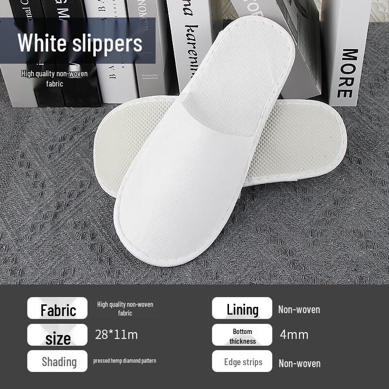 

Jiemengzhe Disposable Terry Cloth Hotel Guest Slippers - 100 Pairs