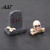 Secret Room Micro Scenery Halloween Miniature Resin Ornaments, Landscape Desktop Decor, Horror Ghost Tombstone Figures Scene Accessories for Fish Tank