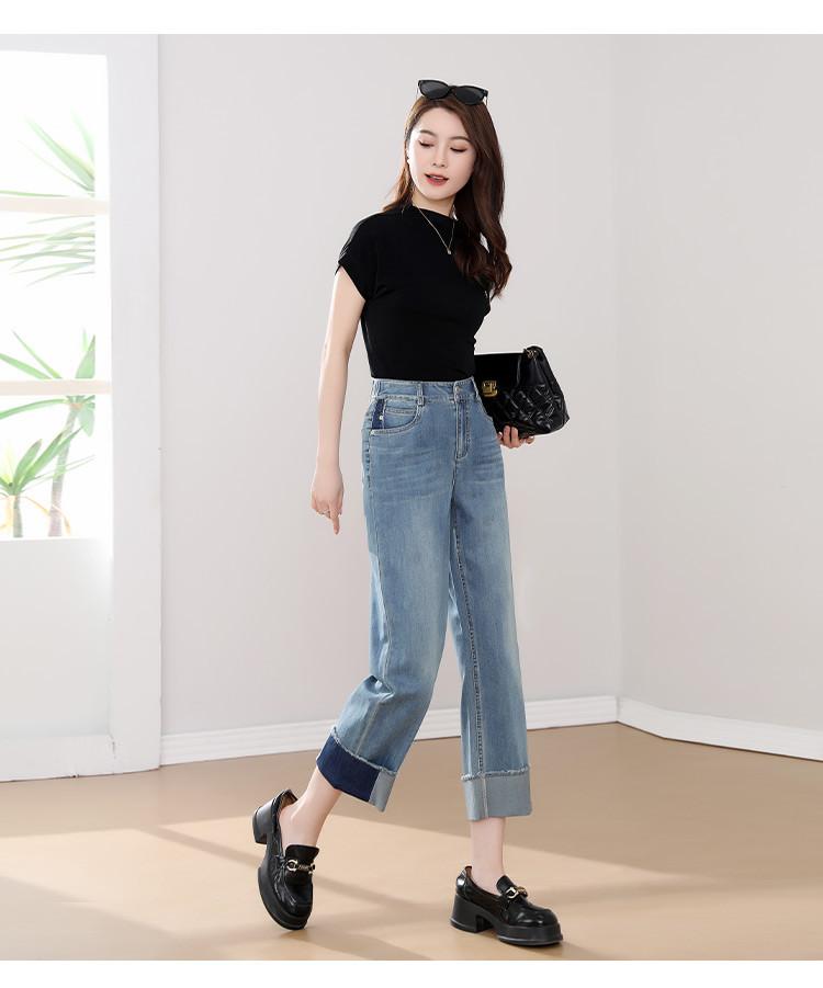 Summer Fashion Casual Age Reducing High Waist Slimming Women's Cropped Jeans