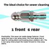 4PCS 55mm Sewer Jet Nozzle 5000 PSI with 1/4 Inch Quick Connector Pipe Cleaning Rotary Nozzle Mini Multi-Directional Jets