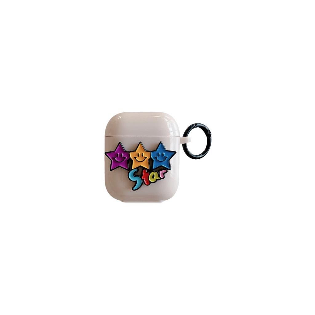 Ins Internet celebrity smiley face pentagram for AirPods pro earphone case cute apple 2 3 generation protective case female 1