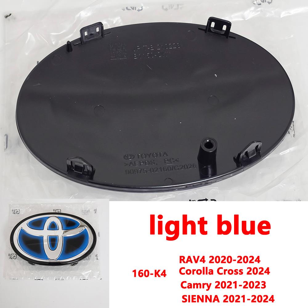 VJN4 For Toyota RAV4 Corolla Camry Land Cruiser Sienna C-HR AVALON Front Grille Hood Badge Replacement Dark Blue Hybrid Logo