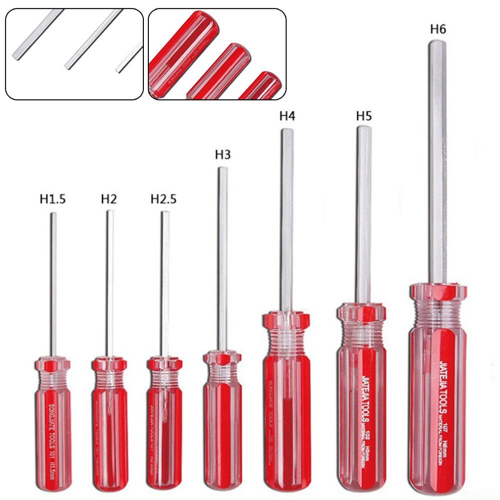 Models Hexagon Screwdriver Silver+Red Single Flat Head Hex Toys