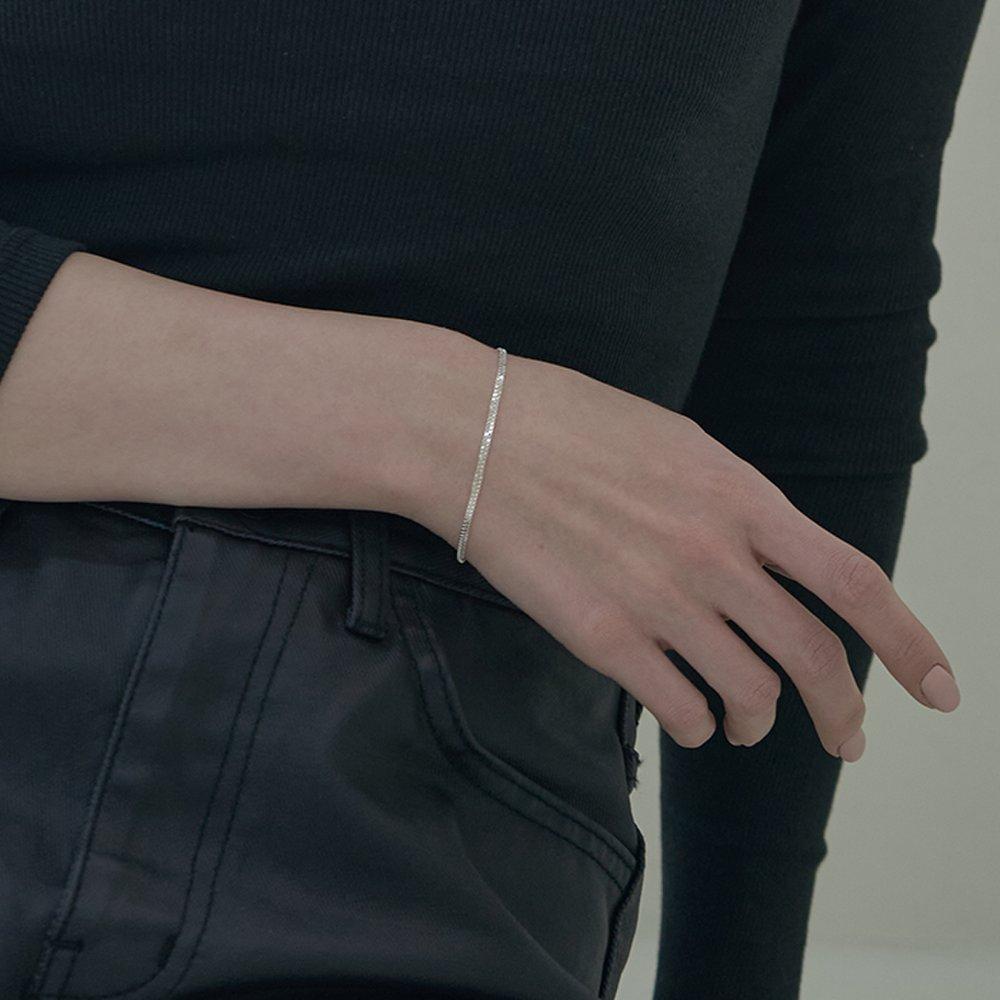 Mimi.J Jewelry 925 Silver Box 2-Line Chain Silver Bracelet