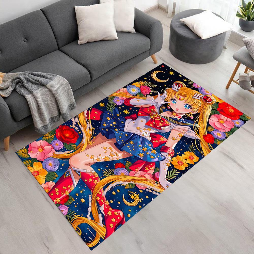 Moonlit Angelic Fantasy Carpet Design for Entryway Balcony Hallway Kitchen Antislip Carpet Anime Office Decor Wedding Party Gift