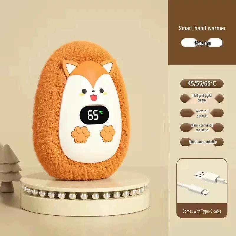 USB-wiederaufladbarer Cartoon-Handwärmer - Niedliches Plüschtier, Digitalanzeige, Tragbares Mini-Wintergeschenk für Babys & Mädchen