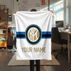 Benutzerdefinierter Name Inter Mailand 2 Flanelldecke, Hohe Qualität, Bequem für alle Jahreszeiten, Heimdekoration, Wärme und Komfort
