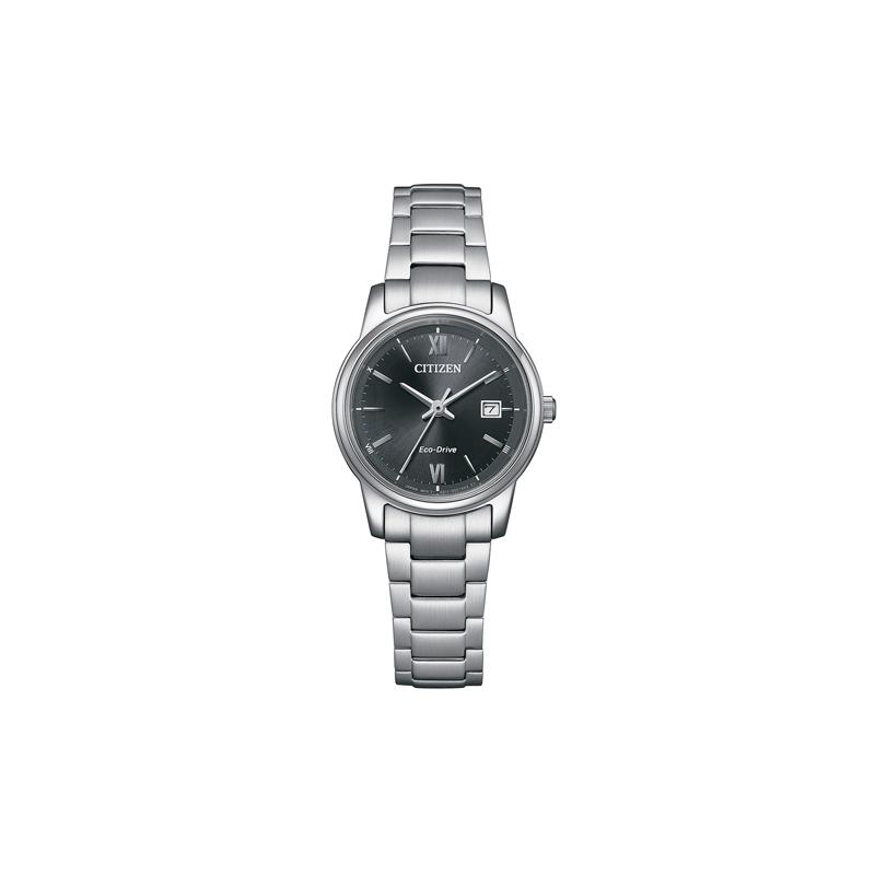 CITIZEN 50m Waterproof Solar Quartz Steel Strap Women s Watch Black Dial EW2318-73E чёрный