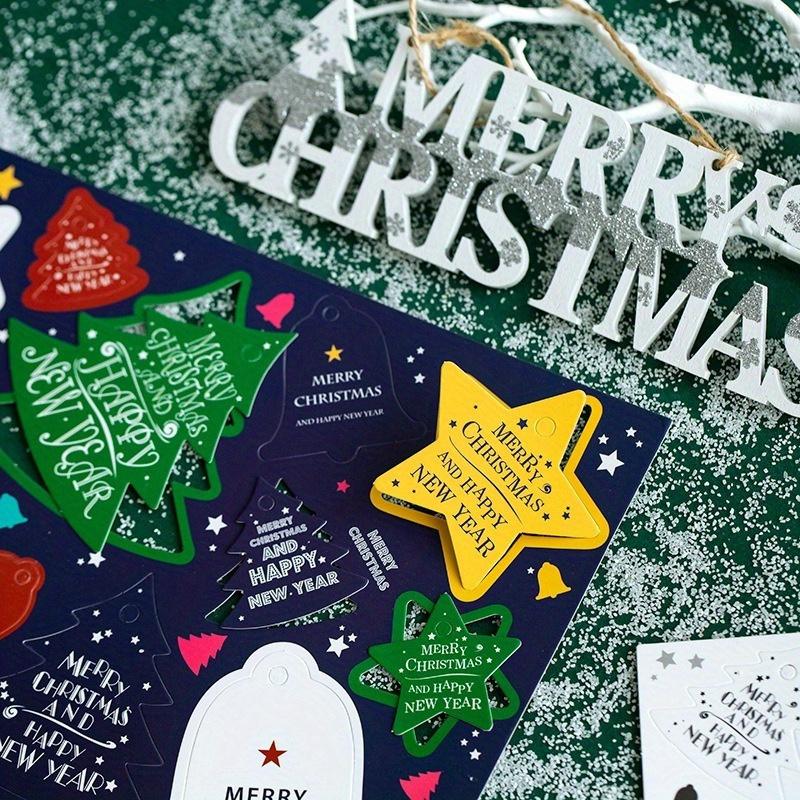 5 Sheets Christmas Tree Bells Star Tag Christmas Listing Handmade Christmas Decoration Card