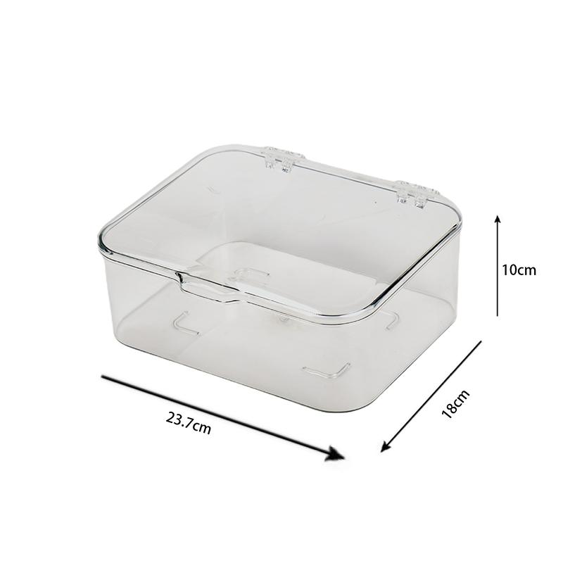 PET Material Desktop Storage Box Dust-Proof Cover Transparent Visible Large-Capacity Environmental Protection Organization Box