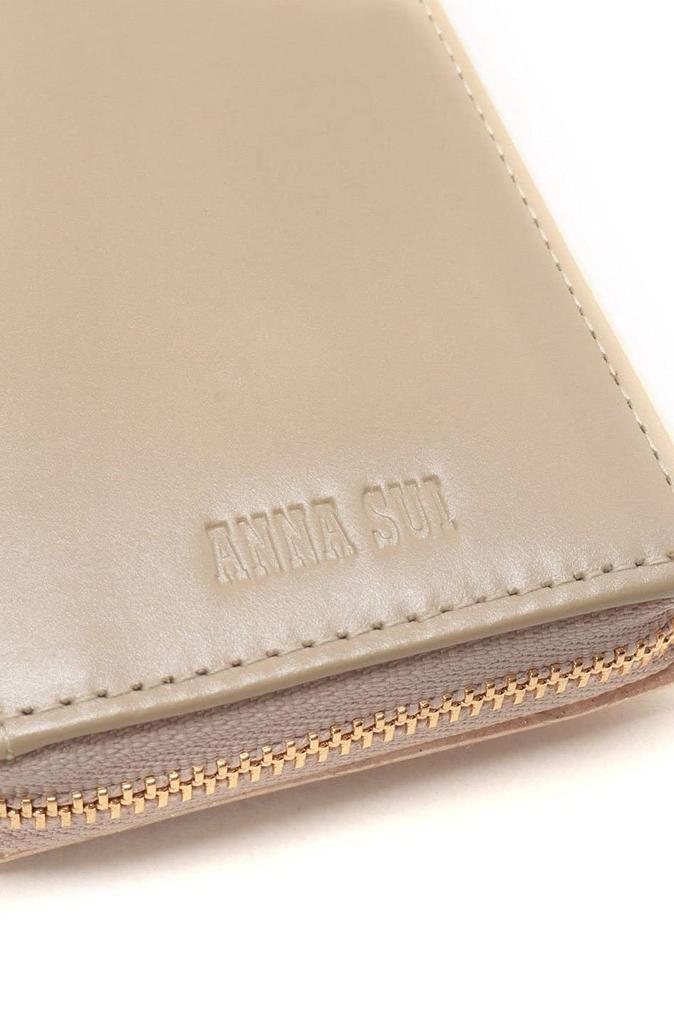 Anna Sui Case with and Rose Beige Multi-Purpose Coin, Card, Keychain, Heart,