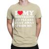 I Love My Boyfriend Shirt I Heart My Boyfriend T-Shirt for Men Casual Pure Cotton Tees O Neck Short Sleeve T Shirts Gift Tops
