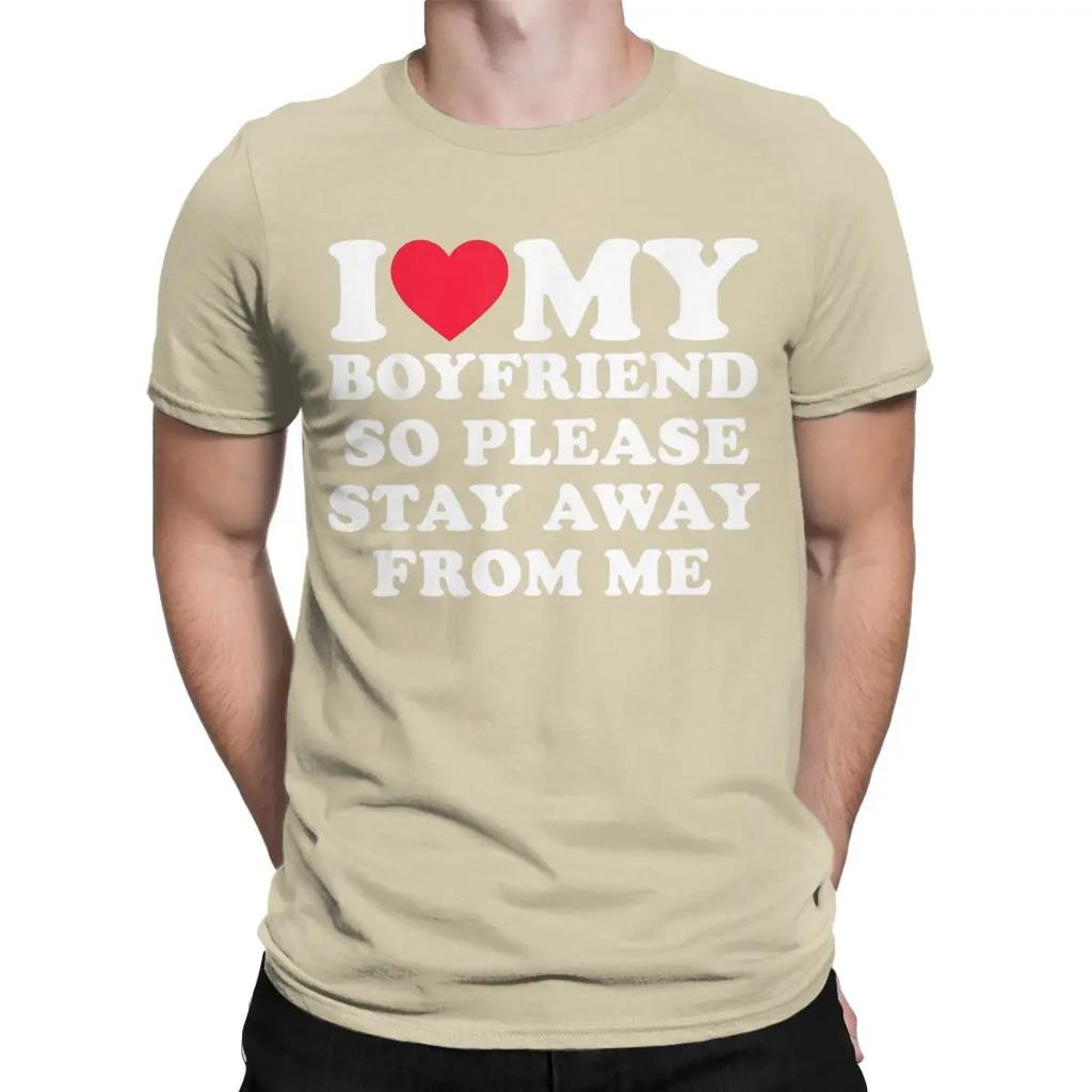 I Love My Boyfriend Shirt I Heart My Boyfriend T-Shirt for Men Casual Pure Cotton Tees O Neck Short Sleeve T Shirts Gift Tops