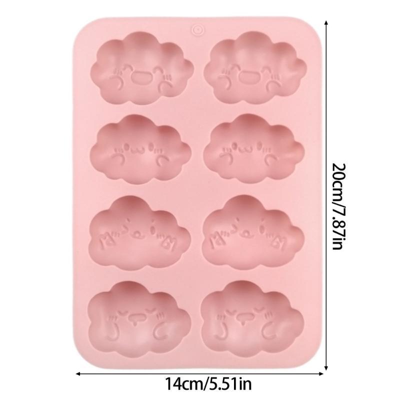 Multifunctional Silicone Truffles Molds Multipurpose Silicone Cartoon Cloud Baking Molds 8 Sections Baking Tray for Sweet Treat