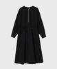 NOIRER FOR WOMAN Cotton-Poplin Zip-Up Balloon Dress (Black)
