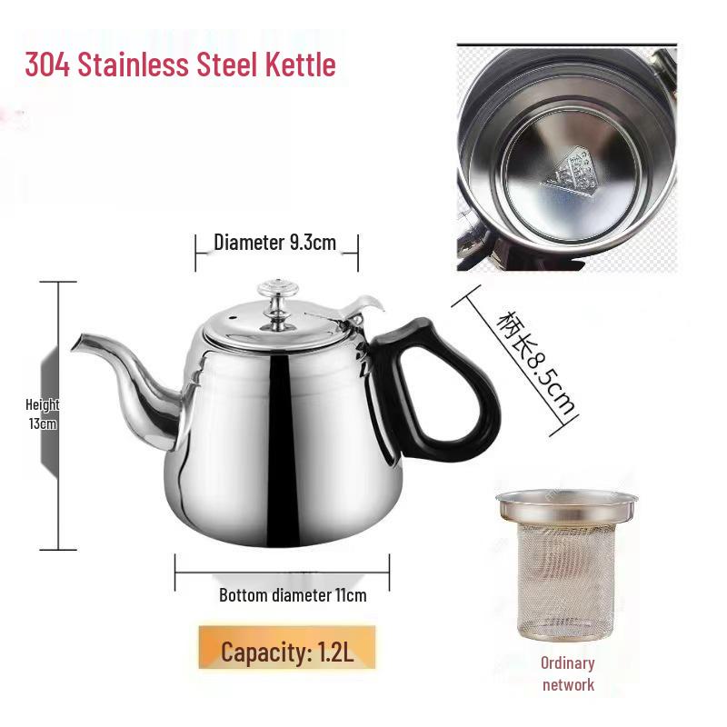 İndüksiyon Ocaklar İçin Büyük Kapasiteli Kalınlaştırılmış Paslanmaz Çelik Çaydanlık