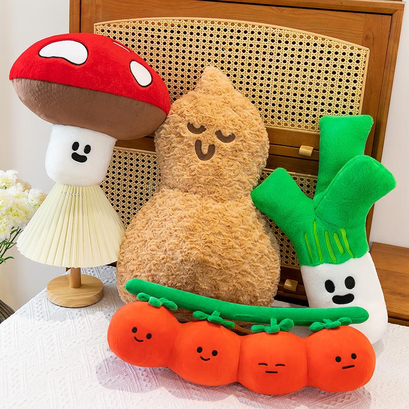 Mushroom Tomato Doll Super Green Onion Super Plant Series Tomato Plush Toy Doll Throw Pillow Gift
