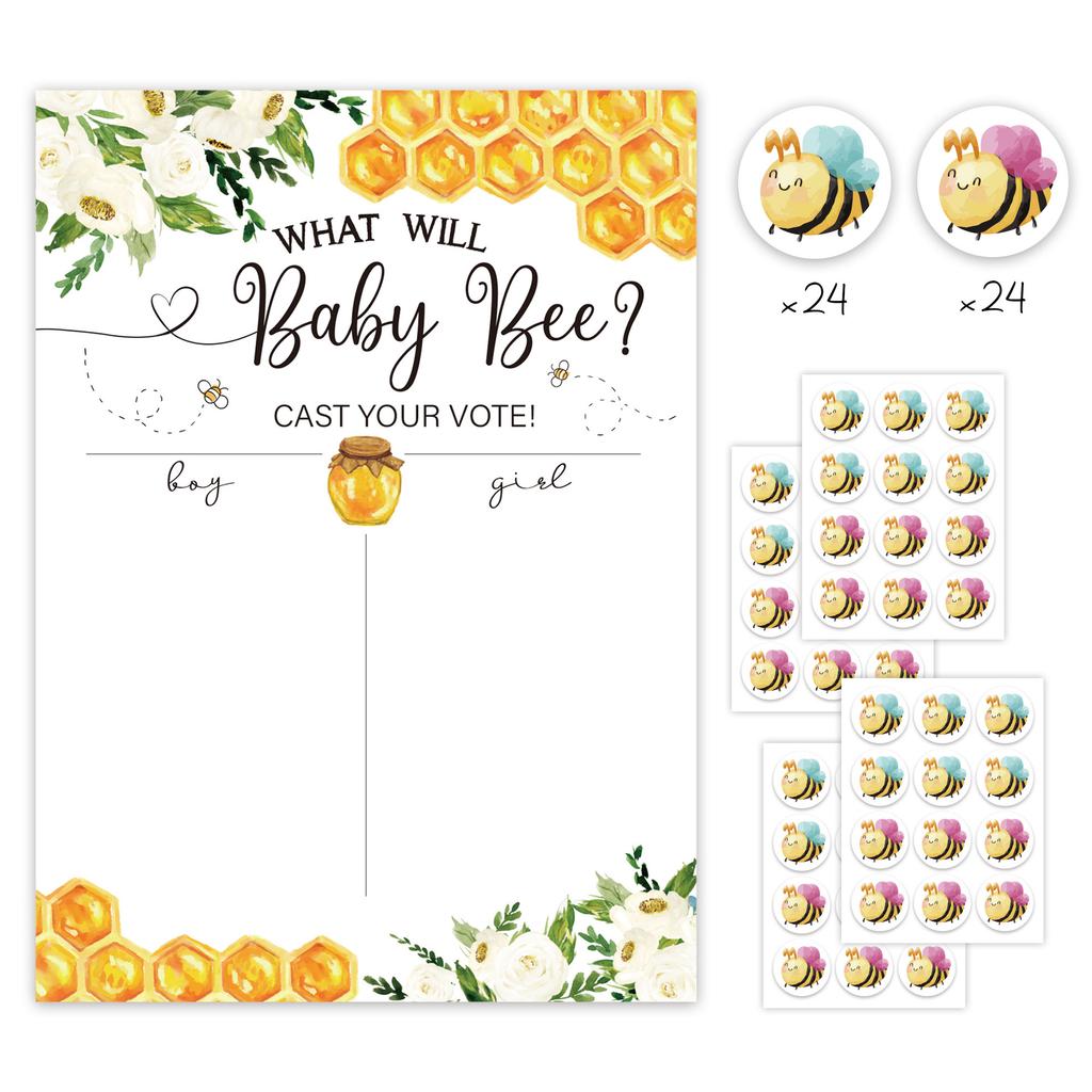 Baby Reveal Party Game Card Set - Gender Prediction & Baby Shower Activity Games for Birthday Party Including 'Baby Bingo'