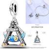 Inlaid Zirconium Sun 925 Silver Travel Balloon Butterfly Love Family Sister Heart Charm Fits Women Jewelry