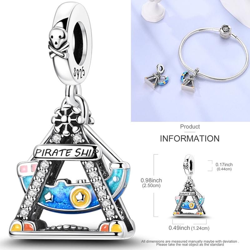 Inlaid Zirconium Sun 925 Silver Travel Balloon Butterfly Love Family Sister Heart Charm Fits Women Jewelry