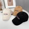 Suede Wide-brimmed Hat Children's Autumn and Winter Letter Embroidery Versatile Baseball Cap Vintage Casual Cap