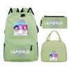 Animation Cartoon Printing Trend Student School Bag Lunch Bag Stationery Pencil Bag Combination Three-Piece Set