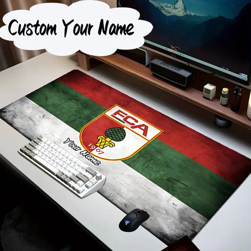 Benutzerdefinierter Name Mauspads Augs-burg Fußballwappen Mauspads, Gaming-Mauspads, Tastaturpads, Schreibtischdekoration für Computer-Notebook, Geburtstagsgeschenk für Fans
