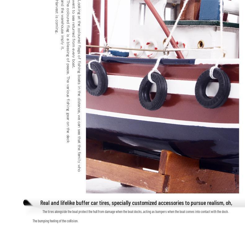 Handmade Wooden Sailboat Model - Smooth Sailing Decorative Craft Boat Birthday Gift