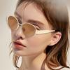 UV Protective Sunglasses for Adult Man Women Metal Oval Frame Sunglasses Sun Protections Sun Glasses Camping Sunglasses