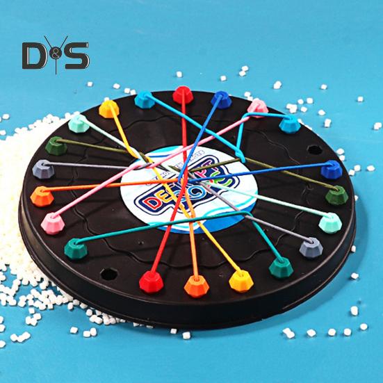 1 Set Kids Rope Untangling Game Twisted Rope Knot Board Game Logic Thinking Interactive Educational Colorful Elastic Rope Unhitching Toy