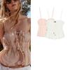 Summer New Product Women's Clothes Linen Blended Simple Camisole Straight Collar Stretch Tops 8372073 8372113