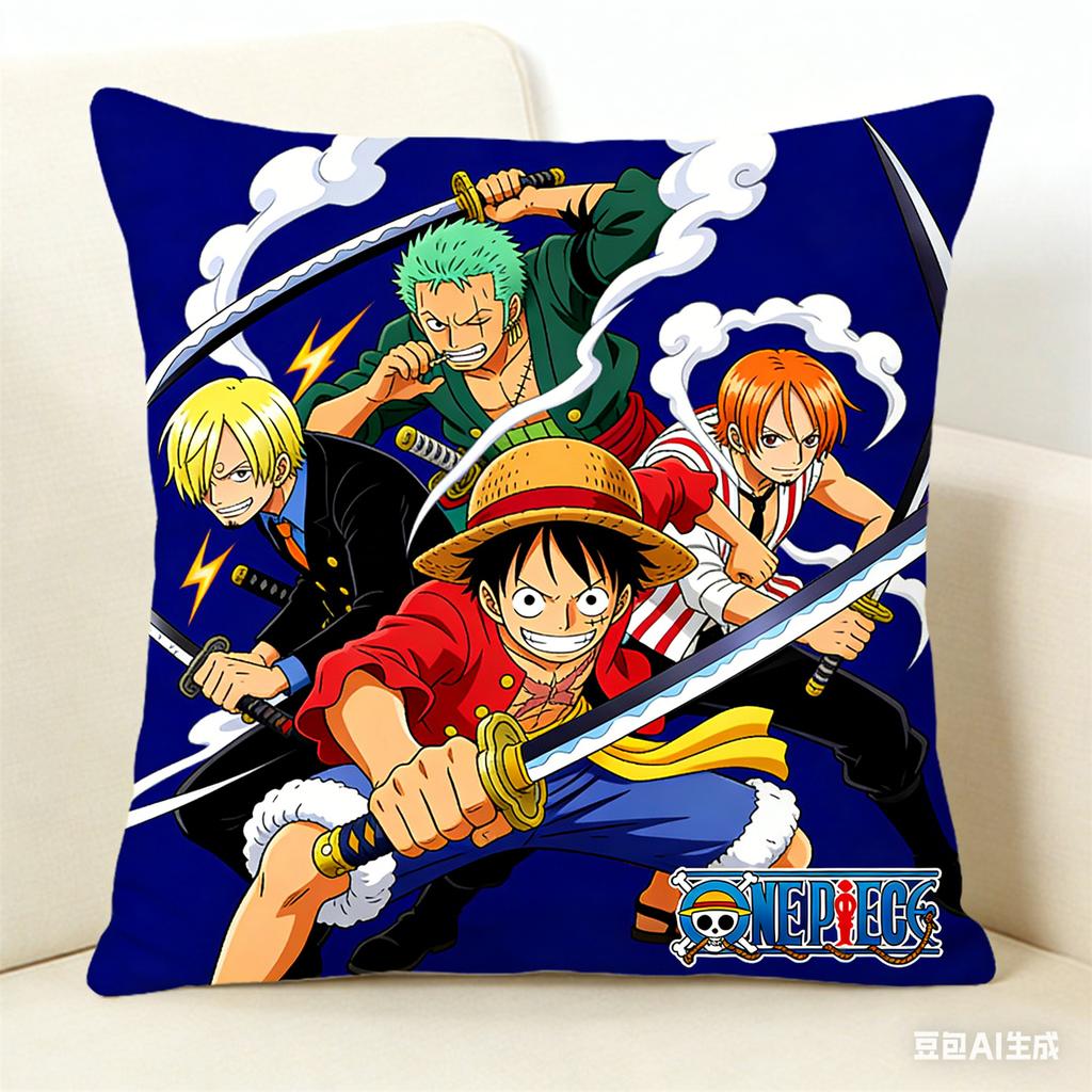 One Piece Pillow Cover Anime Fan Favorite Character Print Decorative Pillowcase for Bedroom Living Room and Anime Enthusiasts