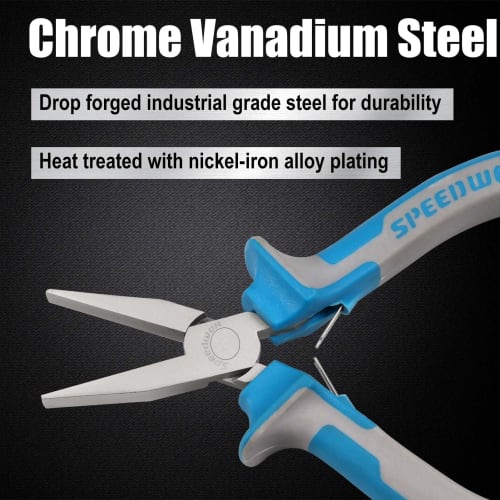 SPEEDWOX Flat Nose Pliers, Handmade, Flat Nose Pliers, Flat Nose Pliers, 115mm, Small, Flat Nose, Precision Work, Craft Tool for Beginners and Profess