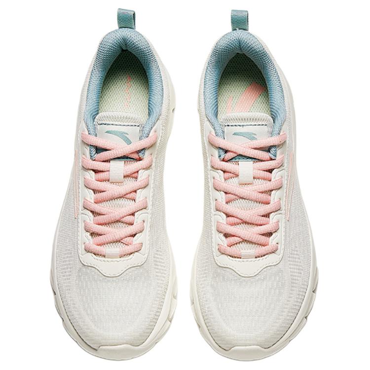 Anta Lightweight Comfortable Shock Absorbing Non-Slip Low-Top Casual Running Shoes Women sneaker White Pink Green 922425529-1