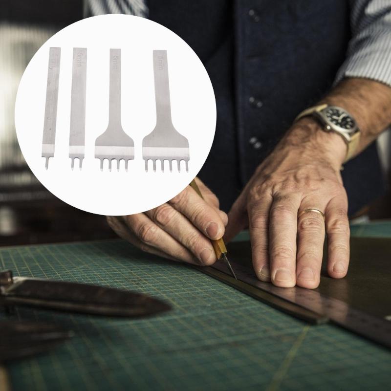 Stahl Leder Locher Bastelmeißel Werkzeug Leder Nahtlocher Für Präzises Lochen Und DIY Lederarbeiten Projekte