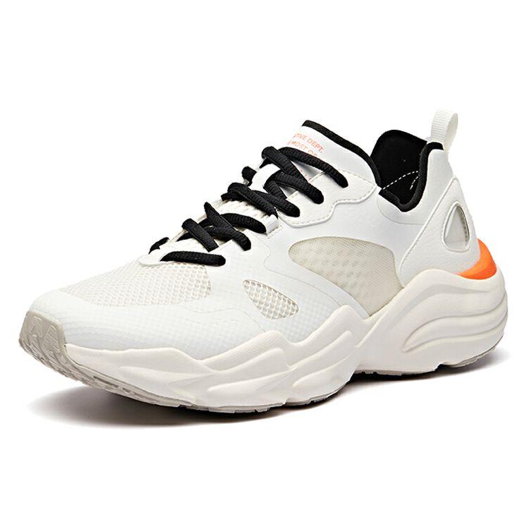 Anta Lifestyle Series Mesh Fabric Synthetic Leather Shock Absorbing Non-Slip Breathable Lightweight Low-Top Casual Shoes Men Sneakers 91928880-2