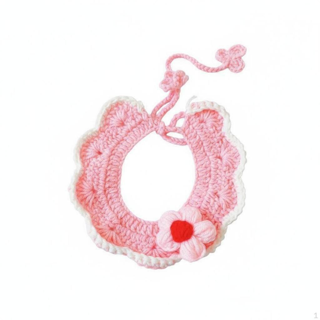 Flower Cat Soft Knit Knitted Cute & Stylish Dog Bib for Daily Wear, Photo Shoots,