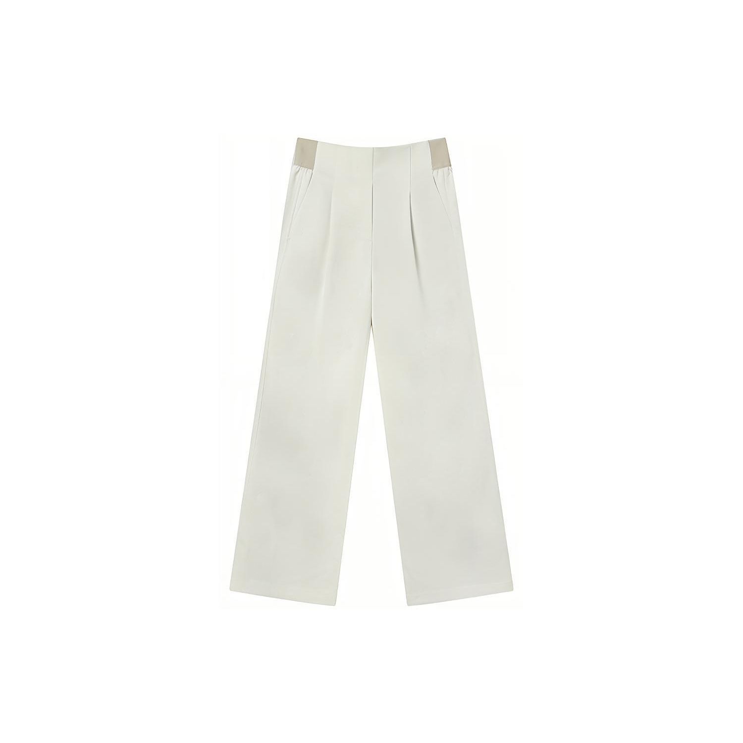 

FILA FW22 Solid Color Loose Straight Leg Woven Casual Pants Women bottoms White F11W234812F-WT S
