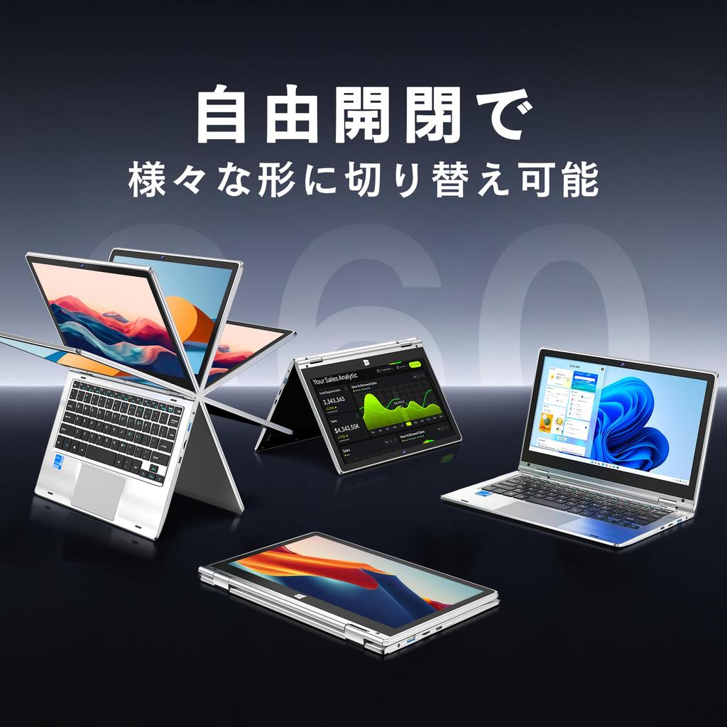 Dobios Touchscreen Laptop with Windows 11 Pro and Office Compact PC with N3700 8GB 512GB Mini and Micro SD 2-in-1 2024, Quad-Core CPU, RAM, M.2 SSD,