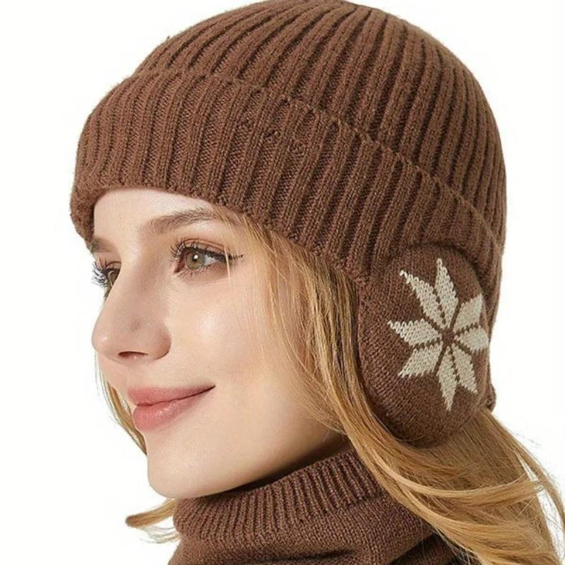 Winter Women Men Ear Protection Knitted Hat Velvet Warm Earmuffs Cap Soft Wool Ski Riding Bonnet Plush Thicken Skullies Beanies