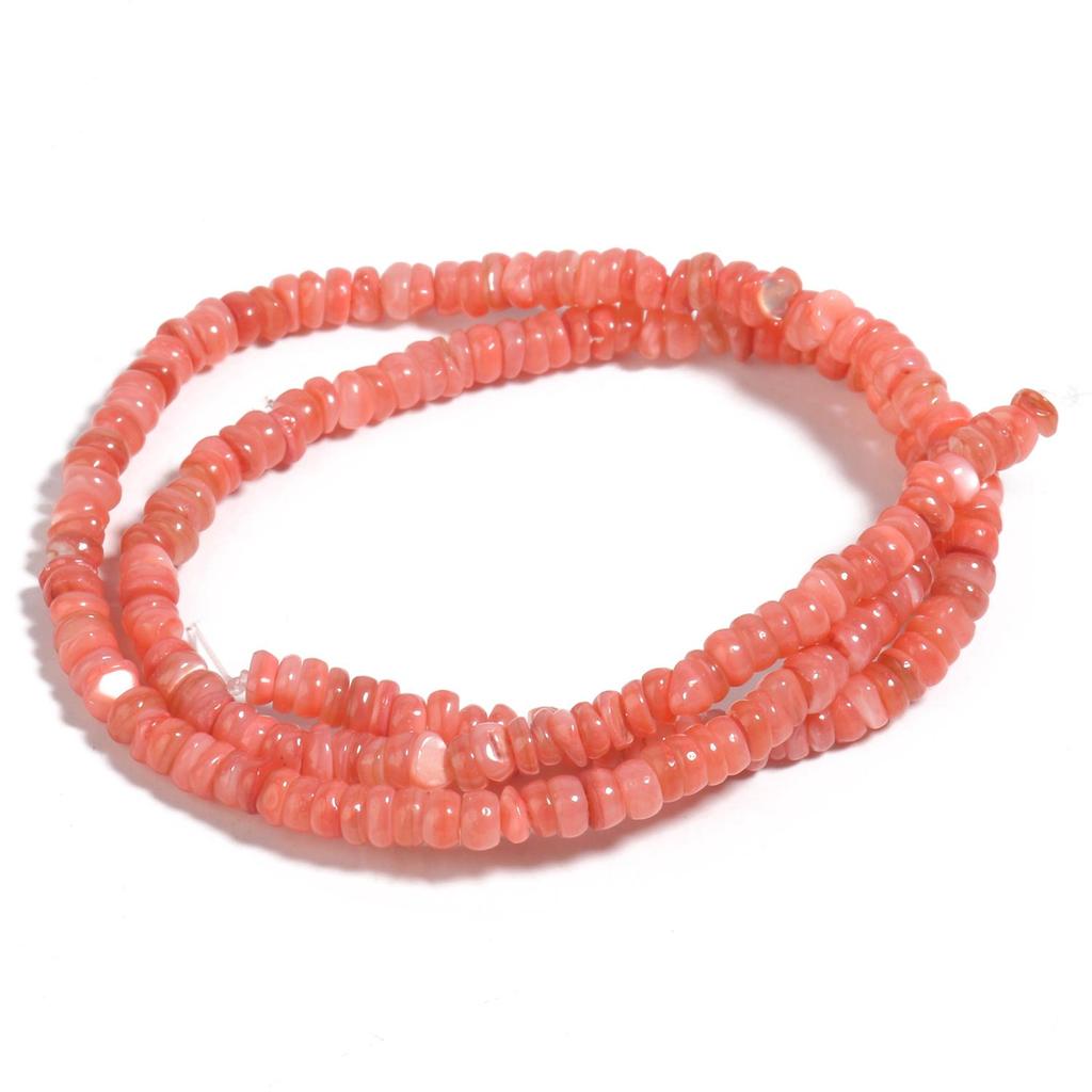 Freshwater Shell Flat Beads Heishi Round Loose Spacer Rondelle Beads for Jewelry Making DIY Mother of Pearl Shell Bracelets 15''