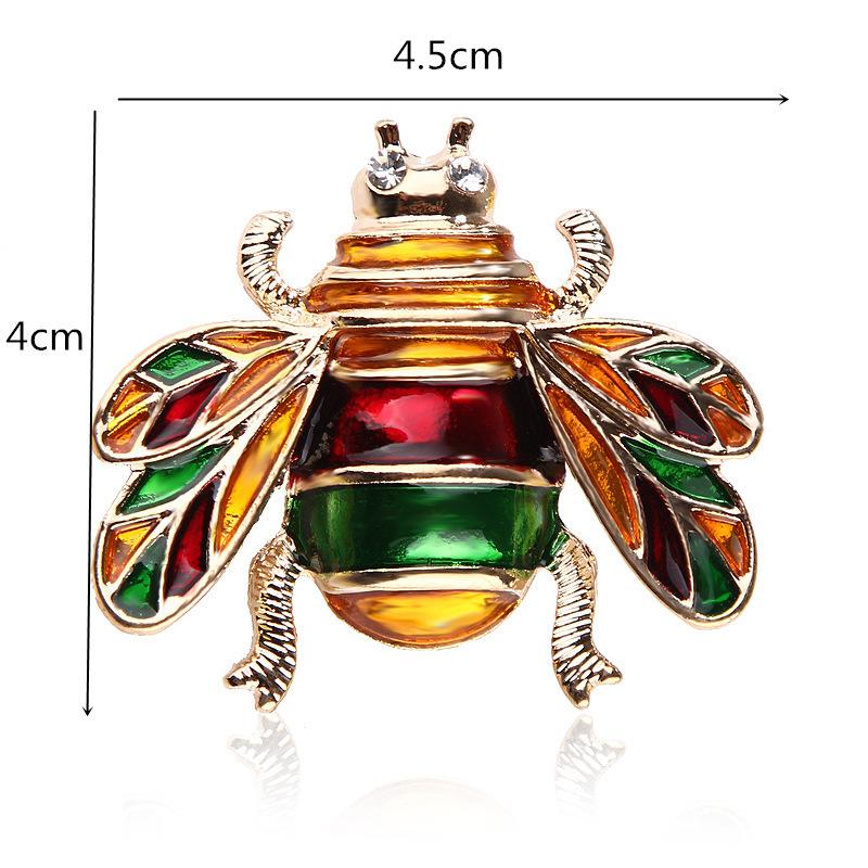 Vintage Bemalte Bienenbrosche Mode Emaille Niedliche Insektennadel Käfer Kragennadel Damenbekleidung