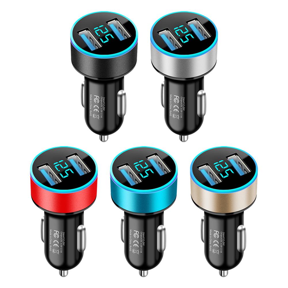 3.1A Dual USB Fast Car Charger Cigarette Lighter Adapter Cameras LED PC Display With For Phones K9G4