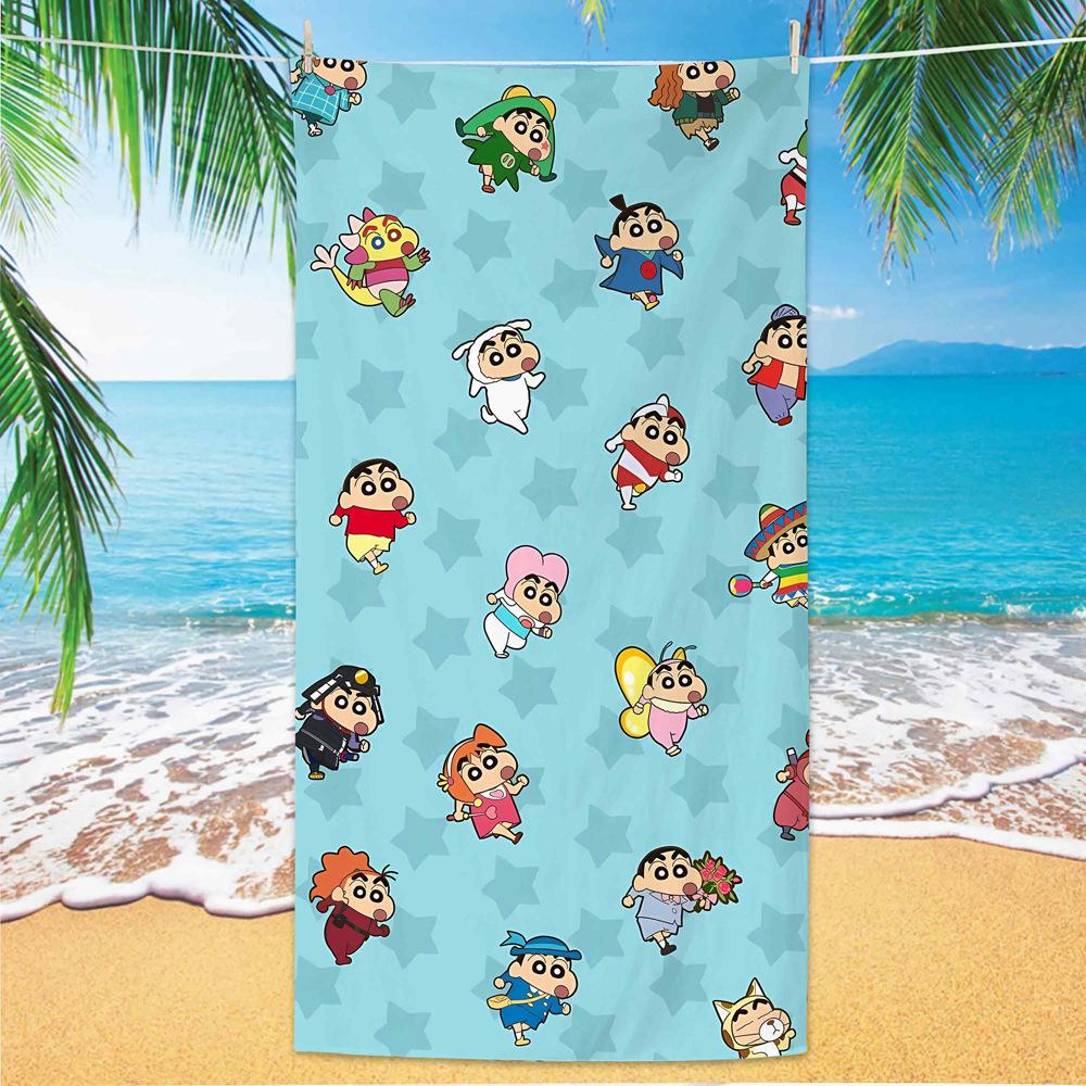 Extra Large Kids Quick Dry Bath Towel Cartoon Character Digital Print Double Sided Flannel Microfiber Beach Towel