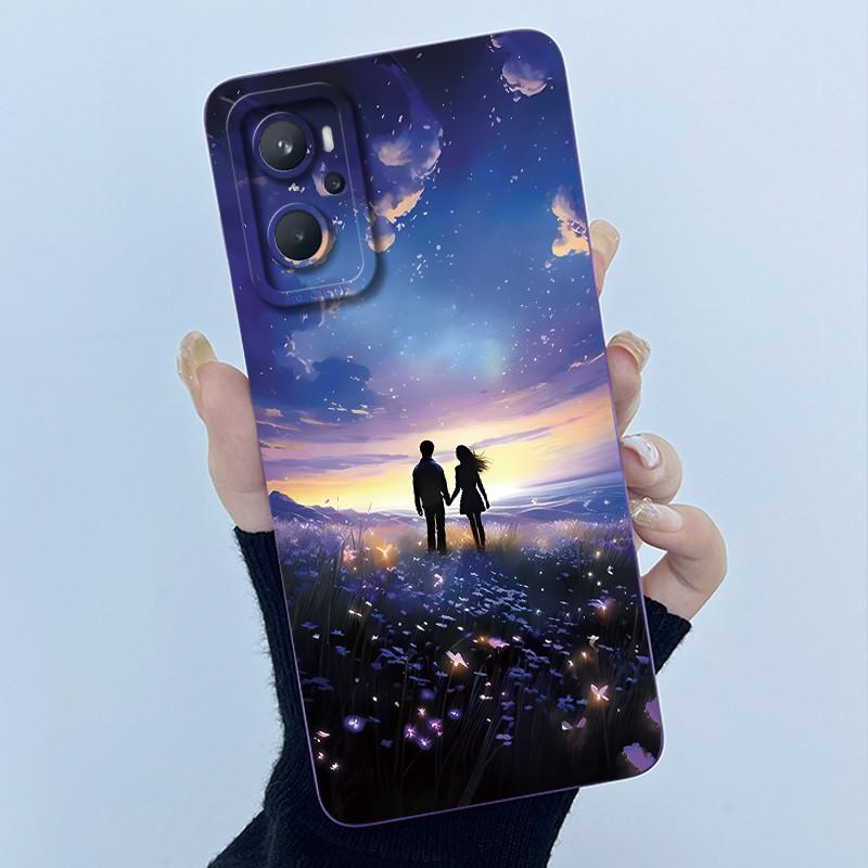 For OPPO A96 CPH2333 Realme 9i 4G RMX3491 Phone Case Fashion Simplicity Oil Painting Flowers Silicone Soft Shockproof Back Cover