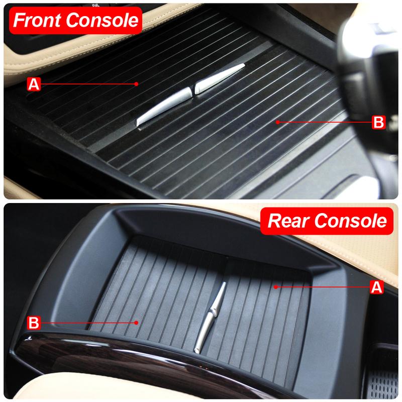 Center Console Roller Blind Shutter Cover Rear+Front For BMW X5 X6 E70 E71 07-14 Cup Holder Zipper Center Console Roller Blind