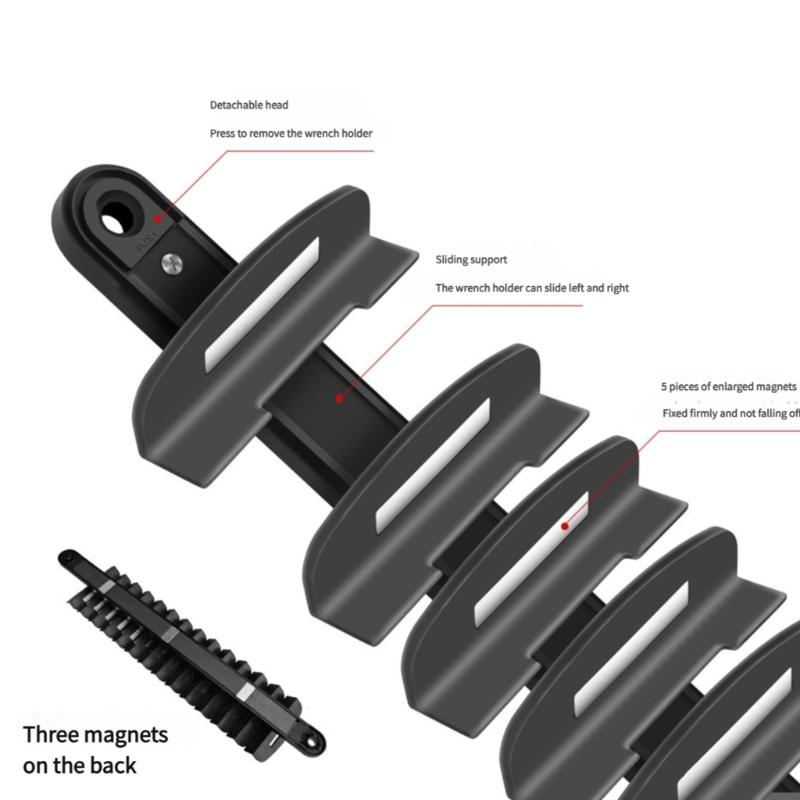 Portable Magnetic Workshop Organizers With 14 Slots Wrench Screwdriver Tool Storage Rack For Toolboxes Accessibility