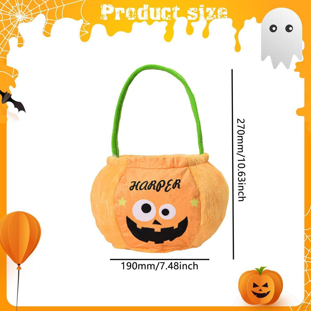 Halloween Candy Bag Goody Bucket Reusable Treat Decoration for Birthday Party