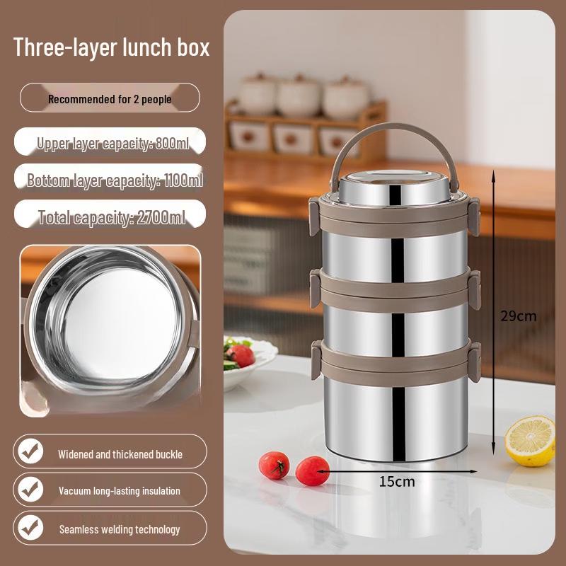 ZISIZ 2-Layer 304SS Thermal Lunch Box
