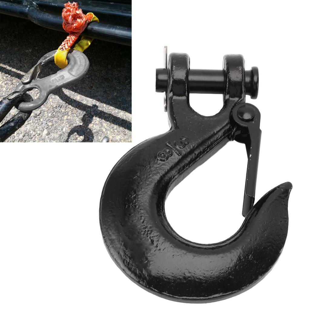 3Celsius8 Inch Chain Hook 18000lb Load Capacity Alloy Steel Zinc Clevis Slip Hook with for Trailer Truck Agricultural Equipment